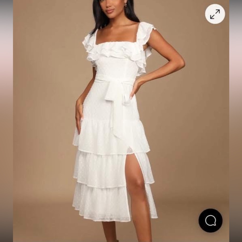 Lulu's Elegant White Ruffled Maxi Dress - Picture 2 of 2